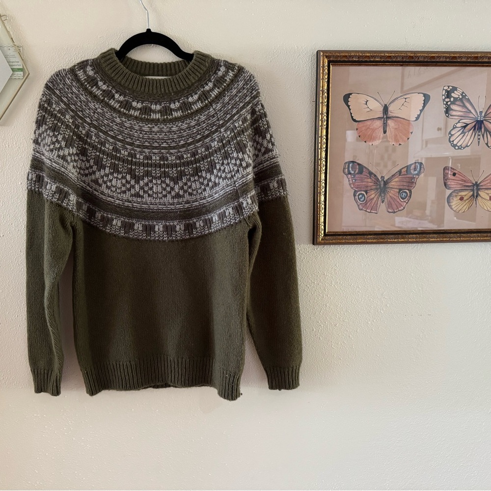 Treasure & Bond Olive and Gray Crewneck Sweater ⚡️NEW⚡️